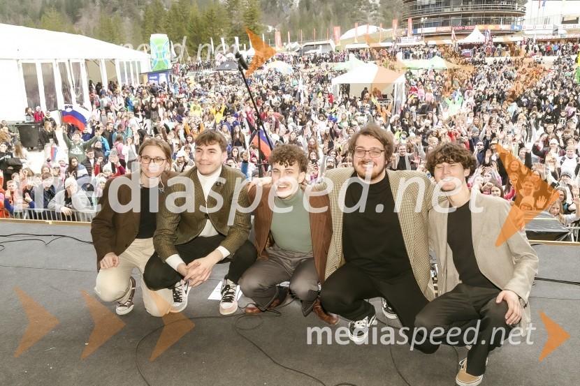  Zala Velenšek, glasbena skupina LPS;  Filip Vidušin, glasbena skupina LPS;  Martin Mutec, glasbena skupina LPS;  Žiga Žvižej, glasbena skupina LPS;  Gašper Hlupič, glasbena skupina LPSPlanica 2024, četrtek