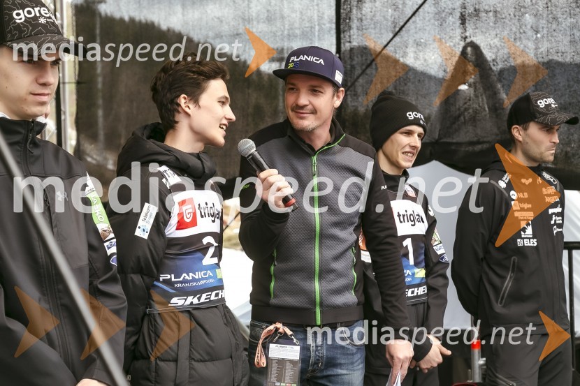  Maksim Bartolj, smučarski skakalec;  Mitja Šeško, moderator prireditev Planica 2024, četrtek