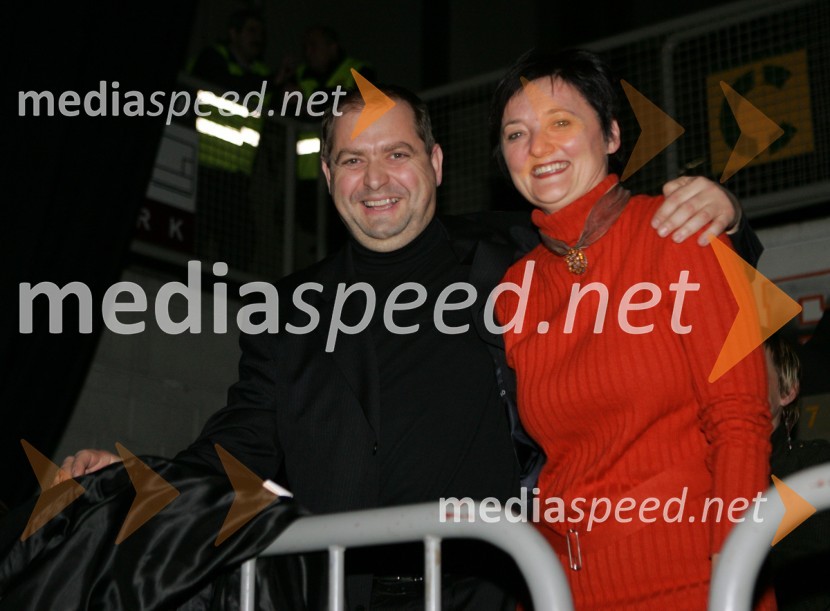 Boris Cizl in Duška Vuga Cizl, direktorica marketinške agencije MediamixNovi Fosili, koncert v Dvorani Tabor