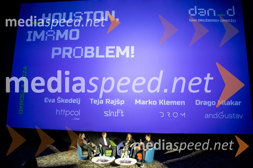  Eva Škedelj, vodja prodaje Metinih platform;  Marko Klemen, umetniški direktor, DROM agency;  Teja Rajšp, direktorica digitalnih projektov, agencijs Shift;  Drago Mlakar, kreativni direktor, agencija andGustavDan družbenih omrežij 2024