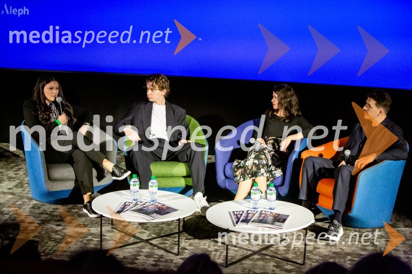  Eva Škedelj, vodja prodaje Metinih platform;  Marko Klemen, umetniški direktor, DROM agency;  Teja Rajšp, direktorica digitalnih projektov, agencijs Shift;  Drago Mlakar, kreativni direktor, agencija andGustavDan družbenih omrežij 2024