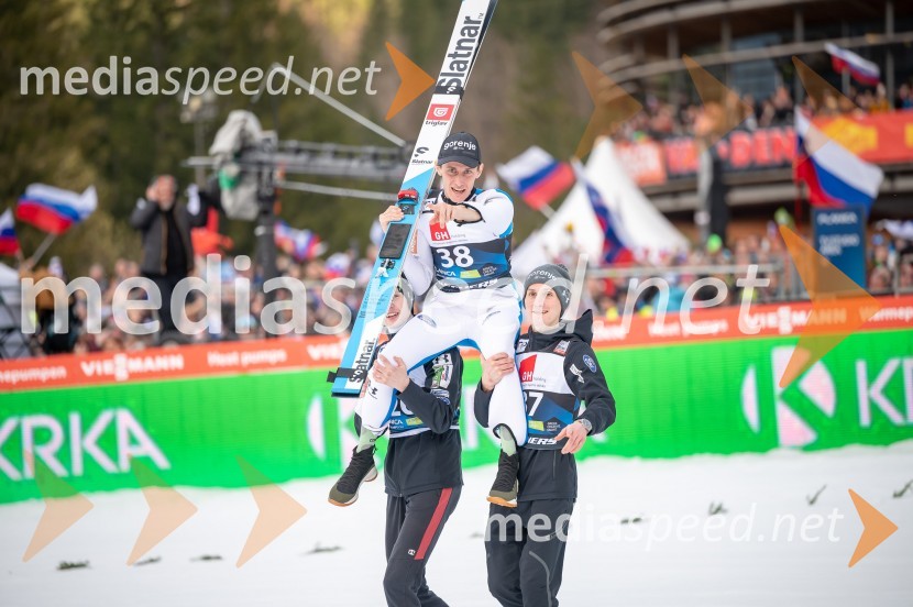  Peter  Prevc, smučarski skakalec;  Domen Prevc, smučarski skakalecPlanica 2024, petek in zmaga Petra Prevca