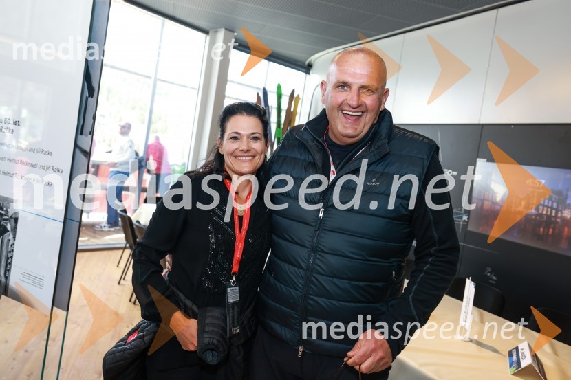  Mira Cigüt, GH Holding;  Blaž Miklavčič, predsednik uprave GH Holding d.d.Planica 2024, petek in zmaga Petra Prevca