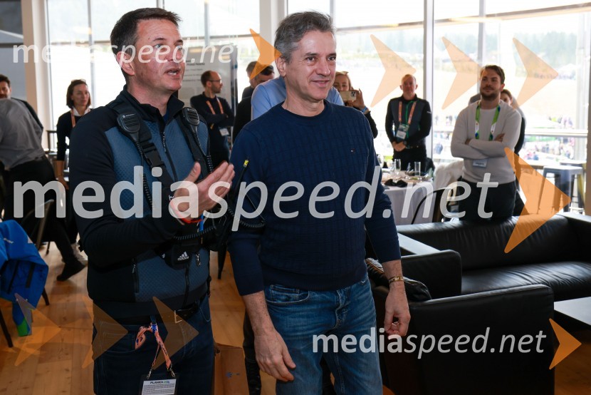  Tomi Trbovc, PR, Smučarska zveza Slovenije; dr. Robert Golob, predsednik vlade RSPlanica 2024, sobota