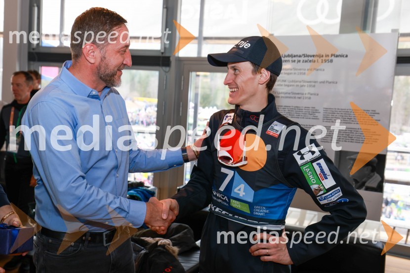  Klemen Boštjančič, minister za finance;  Peter  Prevc, smučarski skakalecPlanica 2024, sobota