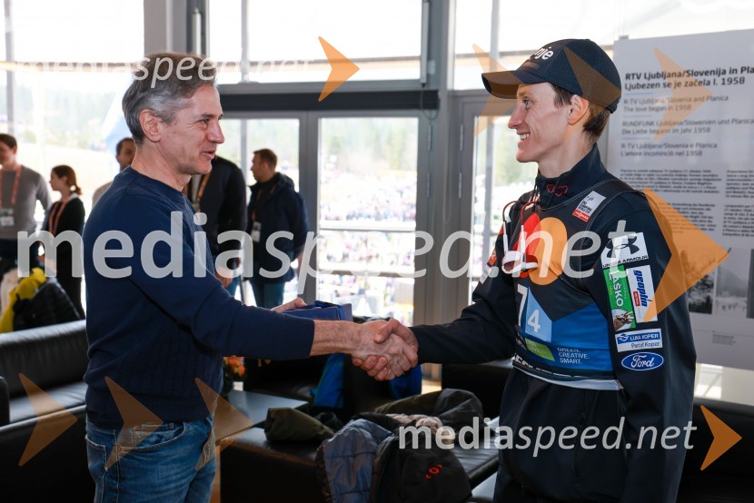 dr. Robert Golob, predsednik vlade RS;  Peter  Prevc, smučarski skakalecPlanica 2024, sobota