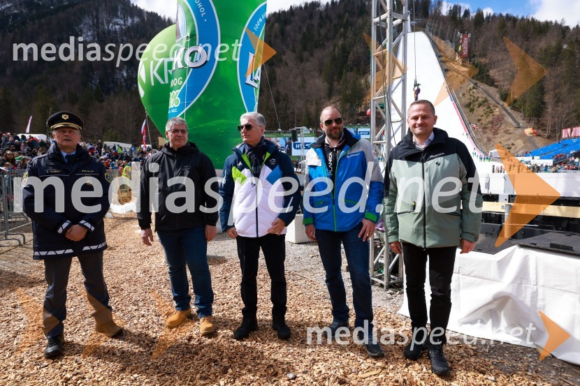 mag. Robert Ferenc, namestnik generalnega direktorja policije;  Boštjan Poklukar, minister za notranje zadeve RS;  Franjo Bobinac, predsednik, Olimpijski komite Slovenije;  Uroš Zupan, direktor, Smučarska zveza Slovenije ;  Tomaž Šušteršič, generalni sekretar organizacijskega komiteja PlanicaPlanica 2024, nedelja