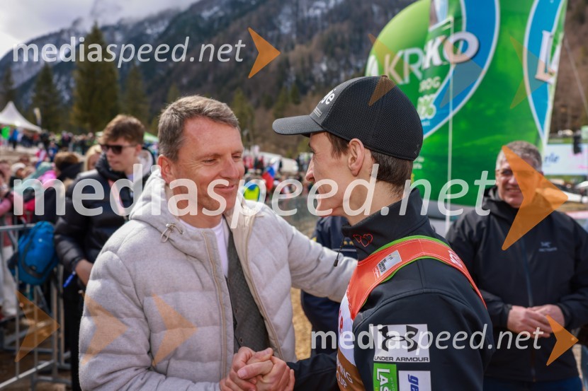  Boštjan Napast, predsednik uprave, ENNA;  Peter  Prevc, smučarski skakalecPlanica 2024, nedelja