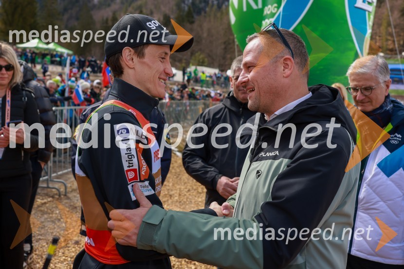  Peter  Prevc, smučarski skakalec;  Tomaž Šušteršič, generalni sekretar organizacijskega komiteja PlanicaPlanica 2024, nedelja