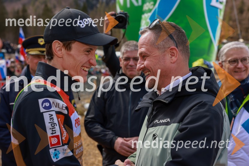  Peter  Prevc, smučarski skakalec;  Tomaž Šušteršič, generalni sekretar organizacijskega komiteja PlanicaPlanica 2024, nedelja