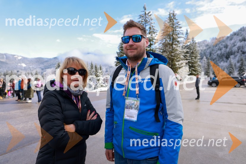  Marjeta Klemenc, novinarka;  Mitja Urbanc, vodja protokolaPlanica 2024, nedelja