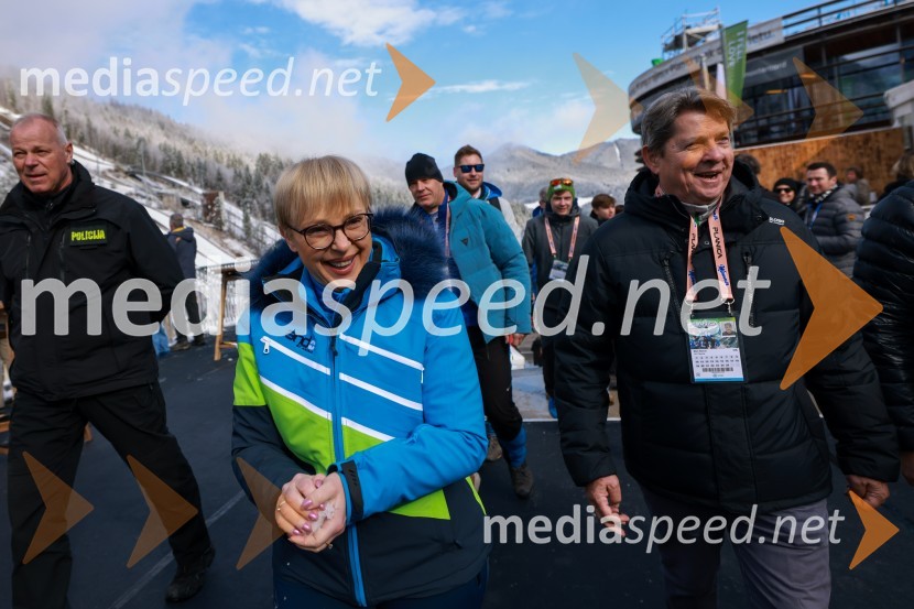 dr. Nataša Pirc Musar, predsednica Republike Slovenije;  Borut Meh, predsednik smučarskih skokov in nordijske kombinacijePlanica 2024, nedelja