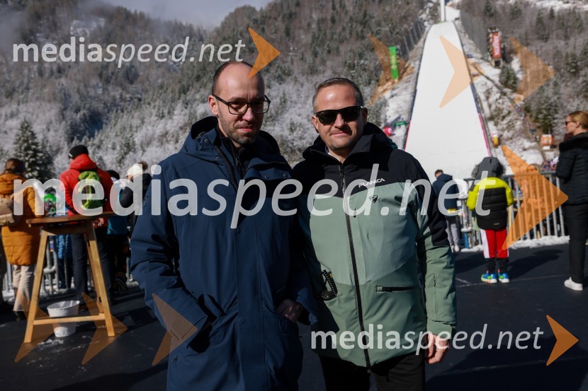  Luka Steiner, podpredsednik, Smučarska zveza Slovenije;  Tomaž Šušteršič, generalni sekretar organizacijskega komiteja PlanicaPlanica 2024, nedelja