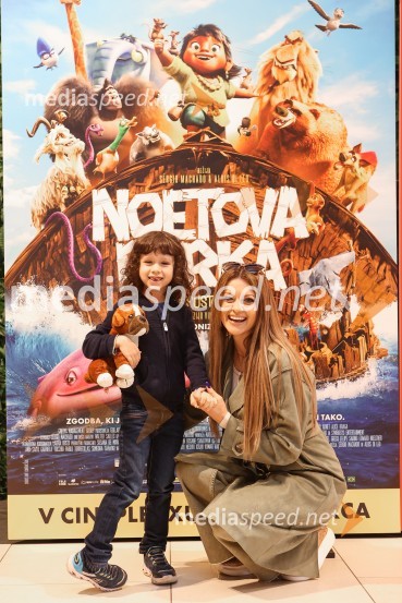  Marlon Kontrec;  Nina Osenar Kontrec, pevka, voditeljica, modelPremiera animiranega filma Noetova barka, Cineplexx