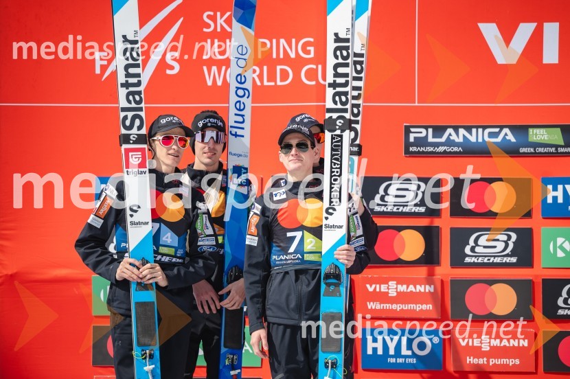  Peter  Prevc, smučarski skakalec;  Timi Zajc, smučarski skakalec;  Domen Prevc, smučarski skakalecPlanica 2024, sobota