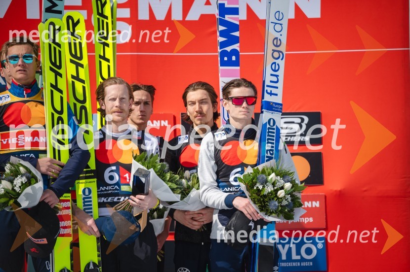  Robert  Johansson, smučarski skakalec (Norveška);  Benjamin Oestvold, smučarski skakalec (Norveška);  Johann Andre Forfang, smučarski skakalec;  Marius Lindvik, smučarski skakalec (Norveška)Planica 2024, sobota