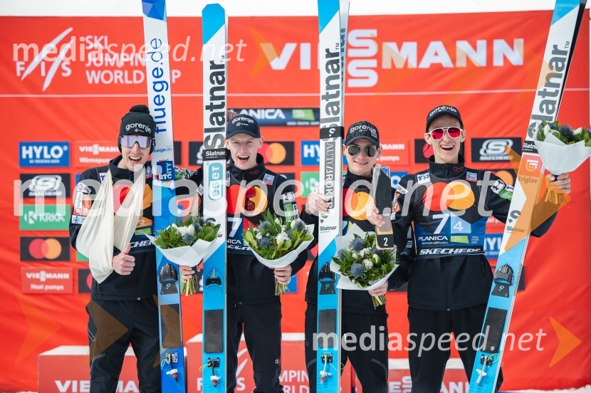  Timi Zajc, smučarski skakalec;  Lovro Kos, smučarski skakalec;  Domen Prevc, smučarski skakalec;  Peter  Prevc, smučarski skakalecPlanica 2024, sobota