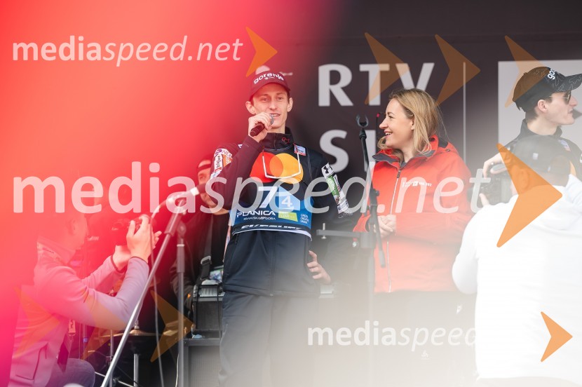  Peter  Prevc, smučarski skakalec;  Anja Hlača Ferjančič, novinarka, RTVPlanica 2024, sobota
