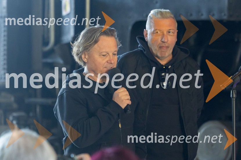  Matjaž Jelen, pevec, skupina Šank Rock;  Aleš Uranjek, glasbeni menedžer, bobnar Šank Rock59. festival Pivo in cvetje Laško, novinarska konferenca