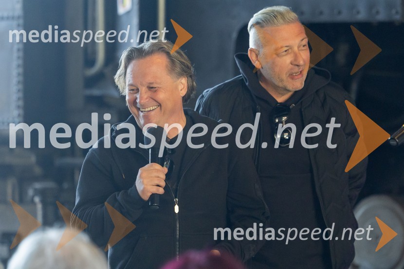  Matjaž Jelen, pevec, skupina Šank Rock;  Aleš Uranjek, glasbeni menedžer, bobnar Šank Rock59. festival Pivo in cvetje Laško, novinarska konferenca