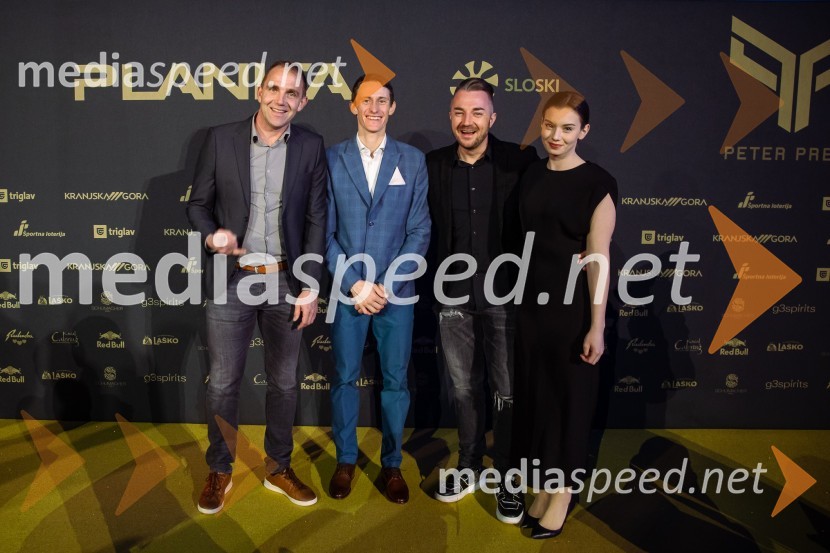  Urban Kramberger, manager blagovne skupine, Pivovarna Laško Union;  Peter  Prevc, smučarski skakalec;  Dejan Krajnc, glasbenik, Dejan Dogaja;  Kiara HaasZlata preproga ob zaključku kariere Petra Prevca