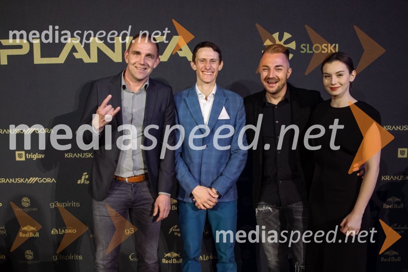  Urban Kramberger, manager blagovne skupine, Pivovarna Laško Union;  Peter  Prevc, smučarski skakalec;  Dejan Krajnc, glasbenik, Dejan Dogaja;  Kiara HaasZlata preproga ob zaključku kariere Petra Prevca