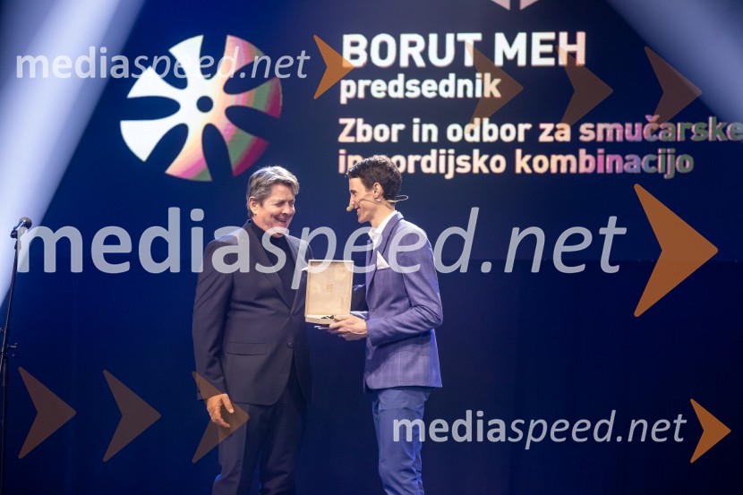  Borut Meh, predsednik smučarskih skokov in nordijske kombinacije;  Peter  Prevc, smučarski skakalecZlata preproga ob zaključku kariere Petra Prevca