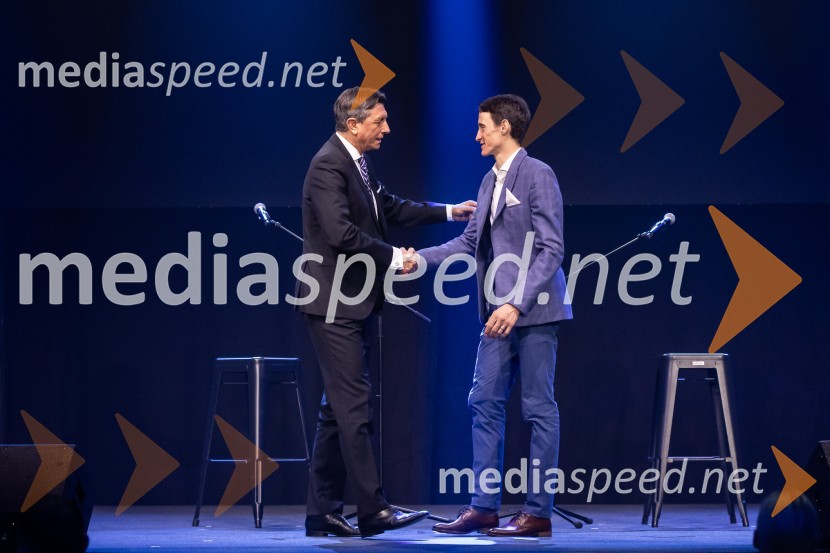  Borut Pahor, nekdanji predsednik Republike Slovenije;  Peter  Prevc, smučarski skakalecZlata preproga ob zaključku kariere Petra Prevca