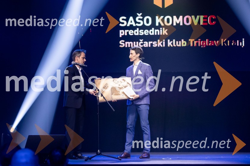  Sašo Komovec, SK Triglav Kranj;  Peter  Prevc, smučarski skakalecZlata preproga ob zaključku kariere Petra Prevca