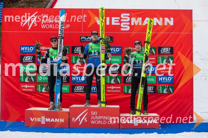  Domen Prevc, smučarski skakalec;  Daniel Huber, smučarski skakalec (Avstrija);  Aleksander Zniszczol, smučarksi skakalec (Poljska)Planica 2024, nedelja