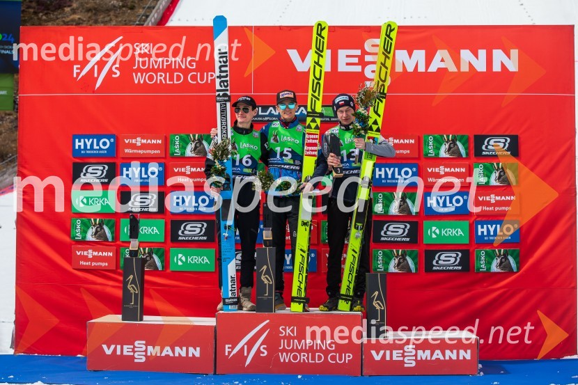  Domen Prevc, smučarski skakalec;  Daniel Huber, smučarski skakalec (Avstrija);  Aleksander Zniszczol, smučarksi skakalec (Poljska)Planica 2024, nedelja