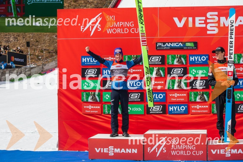  Stefan Kraft, smučarski skakalec (Avstrija);  Peter  Prevc, smučarski skakalecPlanica 2024, nedelja