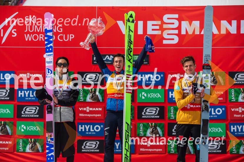  Ryoyu Kobayashi, smučarski skakalec (Japonska);  Stefan Kraft, smučarski skakalec (Avstrija);  Andreas Wellinger, smučarski skakalec (Nemčija)Planica 2024, nedelja