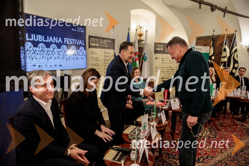  John Denhof, predsednik uprave NKBM;  Zoran Janković, župan, Mestna občina LjubljanaNovinarska konferenca 72. Ljubljana Festivala