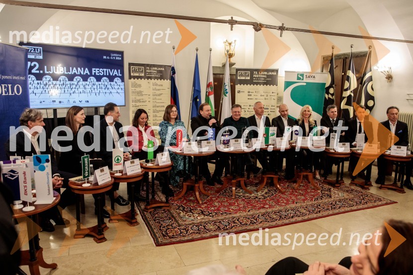 mag. David Kastelic, predsednik uprave, Grawe zavarovalnica d.d;  Lea Cimperman Acman, vodja odnosov z javnostmi, Spar Slovenija d.o.o.;  John Denhof, predsednik uprave NKBM;  Mojca Avšič, direktorica marketinga in uporabniške izkušnje, Petrol;  Nataša  Luša, direktorica družbe Delo d.o.o.;  Darko  Brlek, direktor in umetniški vodja, Festival Ljubljana;  Zoran Janković, župan, Mestna občina Ljubljana;  Jošt Dolničar, predsednik uprave, Zavarovalnica Sava;  Andrej Krajner, direktor komunikacij, NLB;  Elvira Medved,  vodja Službe za odnose z javnostmi Krka d.d.;  Božo  Černila, direktor, Trimo;  Leon Tomašić, direktor, Terme Doberna;  Tomislav Čizmić, predsednik poslovodstva družbe, Telemach Slovenija d.o.o.Novinarska konferenca 72. Ljubljana Festivala