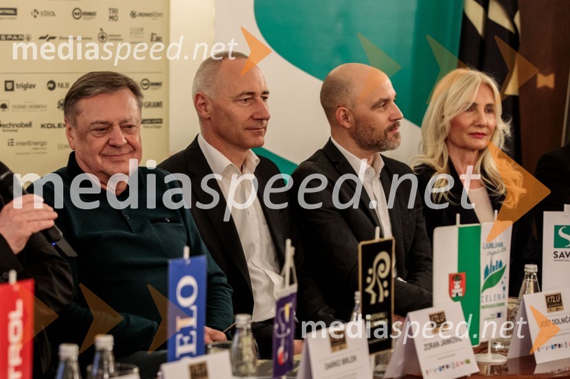  Zoran Janković, župan, Mestna občina Ljubljana;  Jošt Dolničar, predsednik uprave, Zavarovalnica Sava; doc. dr. Andreja  Urbanek Krajnc, Fakulteta za kmetijstvo in biosistemske vede, Univerza v Mariboru;  Elvira Medved,  vodja Službe za odnose z javnostmi Krka d.d.Novinarska konferenca 72. Ljubljana Festivala