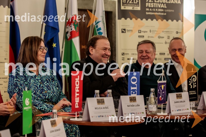  Nataša  Luša, direktorica družbe Delo d.o.o.;  Darko  Brlek, direktor in umetniški vodja, Festival Ljubljana;  Zoran Janković, župan, Mestna občina Ljubljana;  Jošt Dolničar, predsednik uprave, Zavarovalnica SavaNovinarska konferenca 72. Ljubljana Festivala