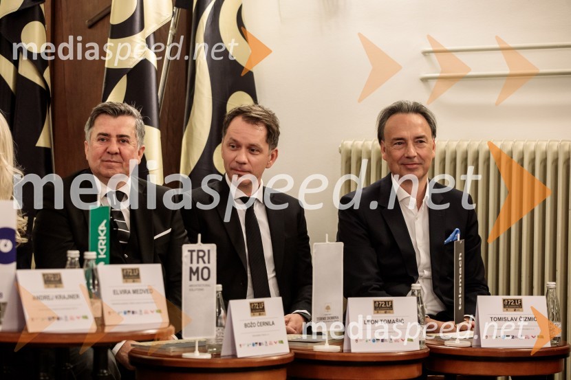  Božo  Černila, direktor, Trimo;  Leon Tomašić, direktor, Terme Doberna;  Tomislav Čizmić, predsednik poslovodstva družbe, Telemach Slovenija d.o.o.Novinarska konferenca 72. Ljubljana Festivala
