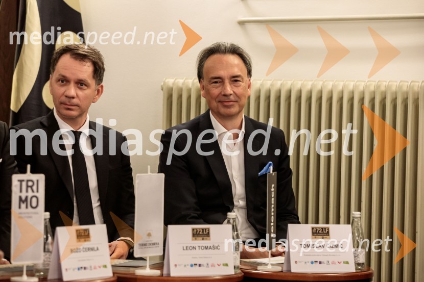  Leon Tomašić, direktor, Terme Doberna;  Tomislav Čizmić, predsednik poslovodstva družbe, Telemach Slovenija d.o.o.Novinarska konferenca 72. Ljubljana Festivala