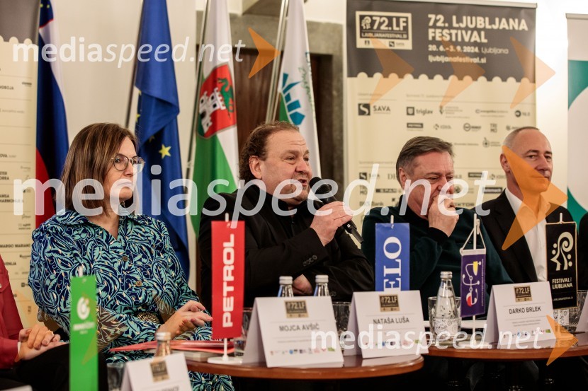  Nataša  Luša, direktorica družbe Delo d.o.o.;  Darko  Brlek, direktor in umetniški vodja, Festival Ljubljana;  Zoran Janković, župan, Mestna občina Ljubljana;  Jošt Dolničar, predsednik uprave, Zavarovalnica SavaNovinarska konferenca 72. Ljubljana Festivala