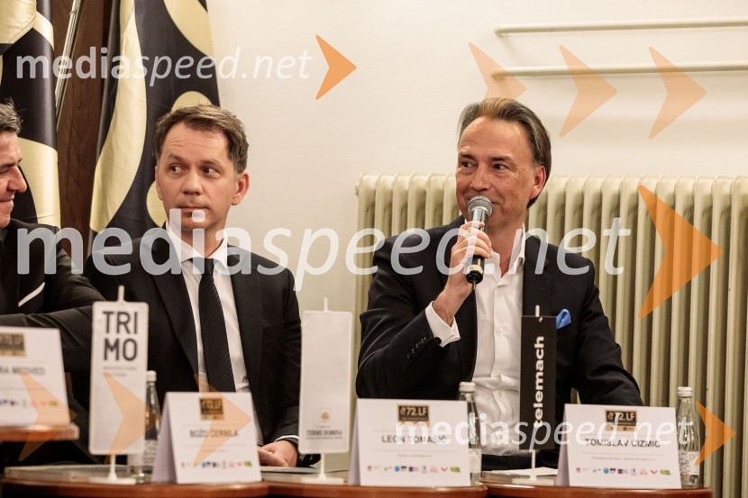  Leon Tomašić, direktor, Terme Doberna;  Tomislav Čizmić, predsednik poslovodstva družbe, Telemach Slovenija d.o.o.Novinarska konferenca 72. Ljubljana Festivala