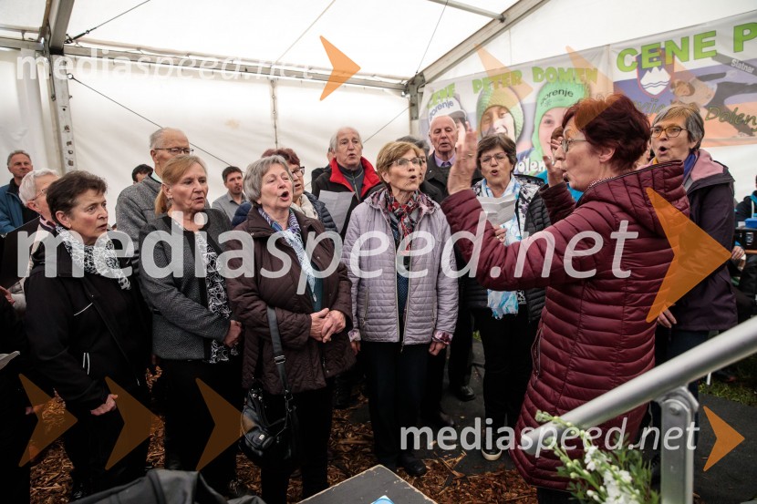 Sprejem smučarskih skakalcev Prevc v rodni Dolenji vas