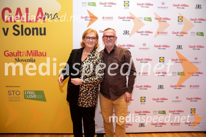  Mira Šemić, direktorica, Gault&Millau Slovenija;  Janez Bratovž,  kuharski mojster, JB RestavracijaGault&Millau 2024, gala podelitev priznanj