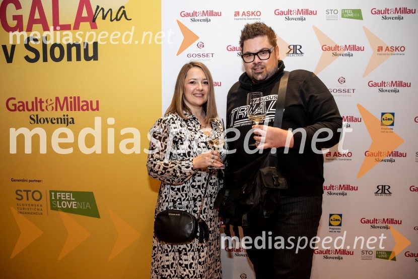  Katja Klavora, SOZ;  Nejc Simšič, novinarGault&Millau 2024, gala podelitev priznanj