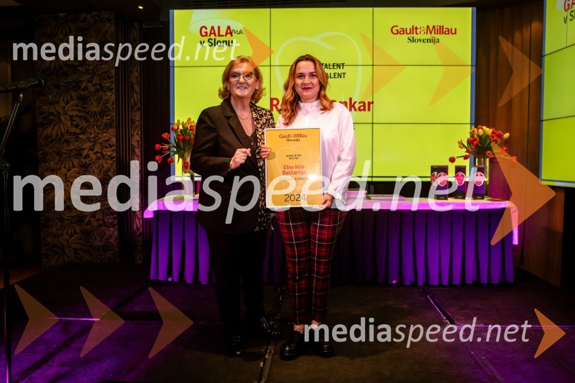  Mira Šemić, direktorica, Gault&Millau Slovenija;  Zekira Marković, Kulturno društvo MariBorke, lastnica restavracije Baščaršija in SarajevoGault&Millau 2024, gala podelitev priznanj