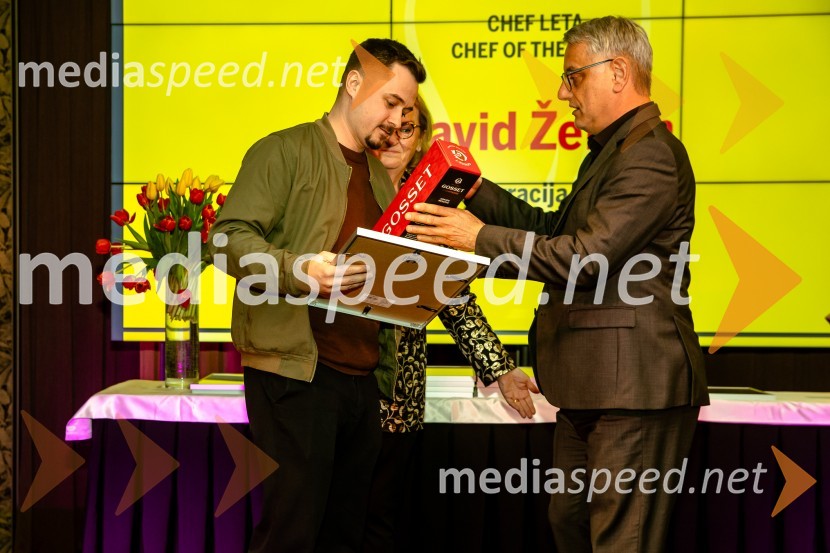  David Žefran, kuhar, dobitnik Michelinove zvezdice 2022;  Matjaž Han, minister za gospodarstvo, turizem in športGault&Millau 2024, gala podelitev priznanj