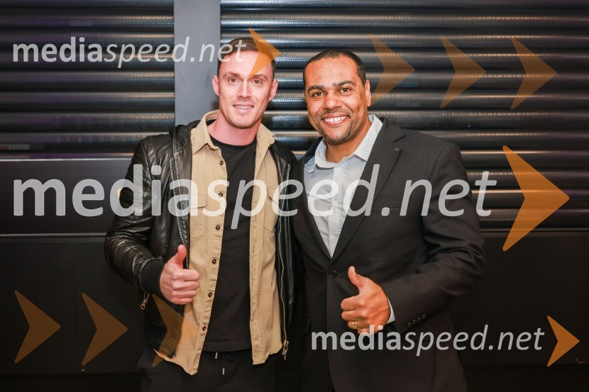  Aleš Mejač, nekdanji nogometaš, NK Maribor;  Marcos  Tavares, nekdanji nogometaš, NK MariborEkskluzivna predstavitev zbirateljske kolekcije oblačil, ustvarjene iz ikoničnih nogometnih dresov