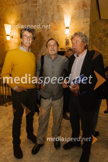  Joško Čuk, nekdanji direktor SNG Nova Gorica;  Žiga Saksida, igralec;  Marij Čuk, pisateljMnogo hrupa za nič, premiera komedije v SNG Nova Gorica