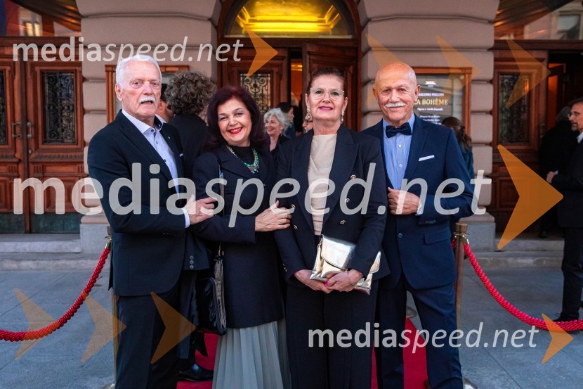  Andrej Guček, zdravnik; doc.dr. Nena Kopčavar Guček, zdravnica;  Polona  Praprotnik;  Frane Praprotnik, podjetnikLa Bohème, premiera opere v SNG Opera in balet