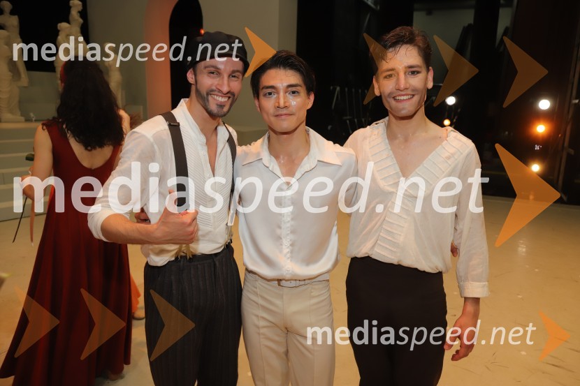  Davide Buffone, baletni plesalec;  Yuya Omaki, baletni solist;  Aleksandar Trenevski, baletni plesalecPremiera baleta Grk Zorba v SNG Maribor